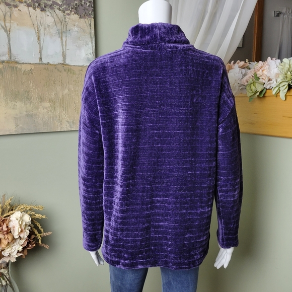 J.Jill Purple Chenille Cowl Sweater - Picture 4 of 11